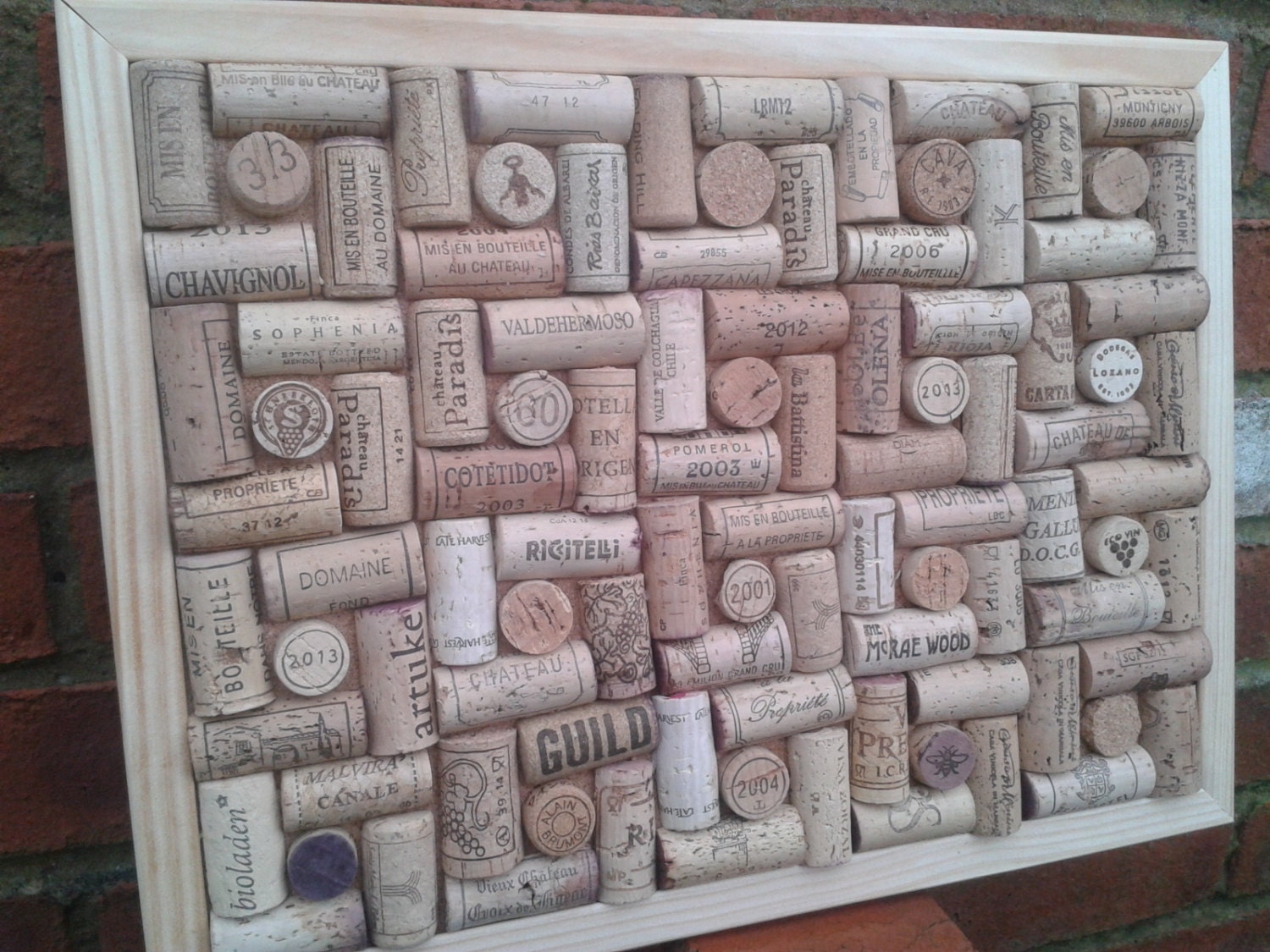 Cork Pin / notice Board handcrafted from used Wine Corks in