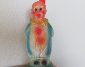 Vintage Chalkware Clown, 7.5", Carnival-free shipping USA