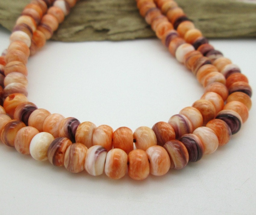 Spiny Oyster Shell Rondelle Beads Orange Shell Bead 6x4mm