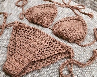 Crochet Bikini Open Mesh Style Revealing