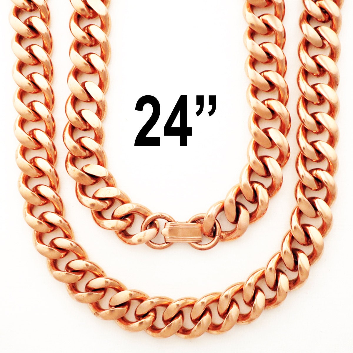 Heavy Duty 24 Inch Copper Cuban Curb Chain Necklace Nc79 9917