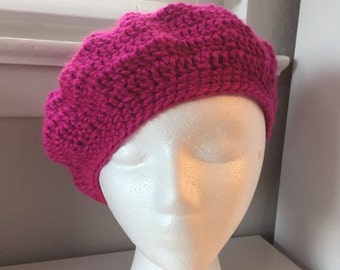 Raspberry beret | Etsy