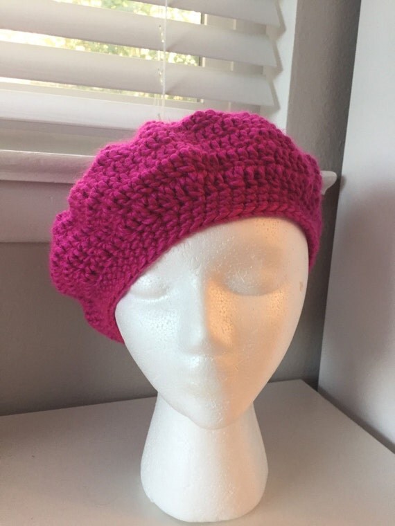 raspberry colored beret