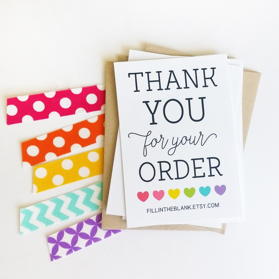 Thank You for Your Order Shop Owner Thank You Cards
