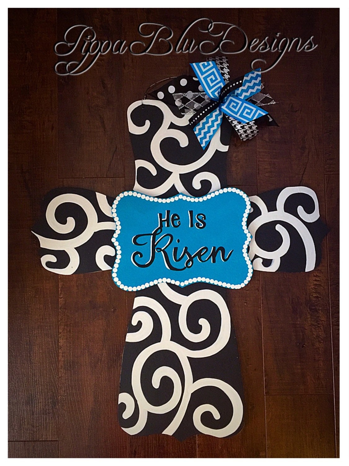 Easter Cross Door Hanger He is Risen Cross Easter Wreath