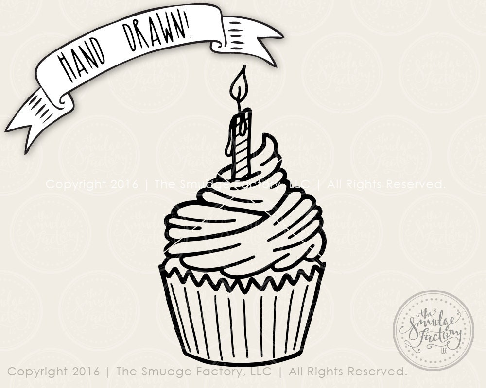 Download Cupcake SVG Cut File Birthday Cut File First Birthday