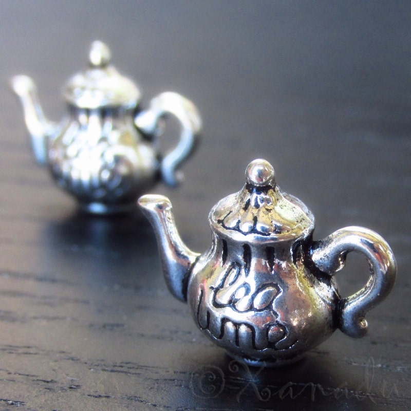 Teapot Charms 5/10/20 Wholesale 3D Tea Time Teapot Antiqued