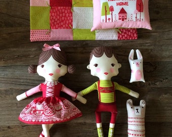 IN STOCK!! Just Another Walk In The Woods Fabric Doll Panel by Stacy Iest Hsu for Moda 100% Cotton