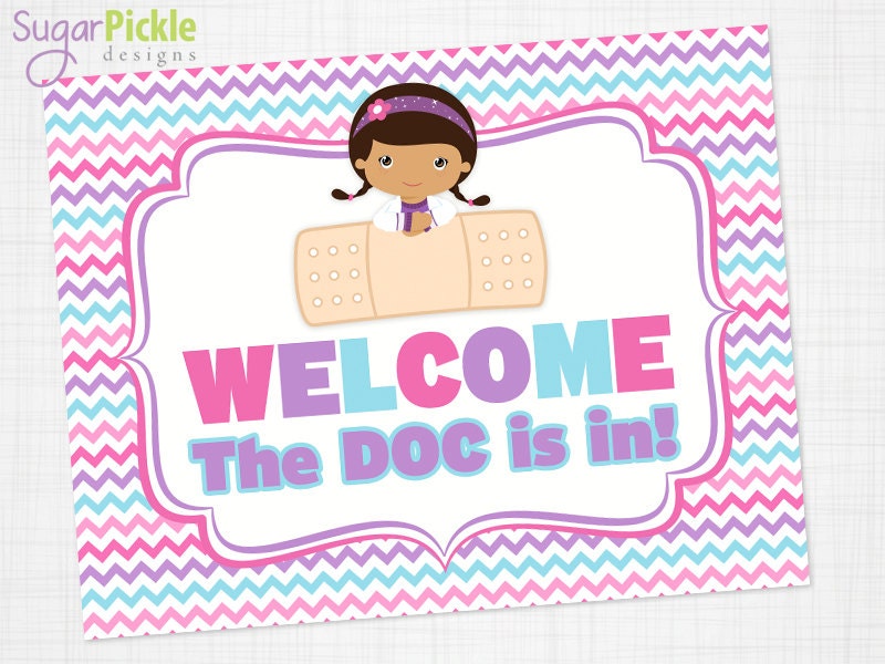 Doc McStuffins Party Welcome Sign Welcome Sign Printable Doc