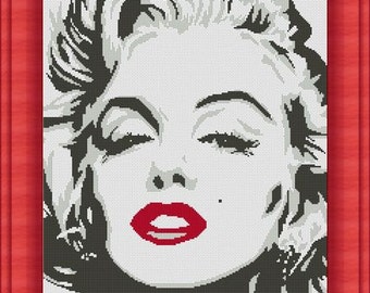 MARYLIN MONROE- Counted cross stitch pattern /grille point de croix ,Cross Stitch PDF, Instant download , free shipping