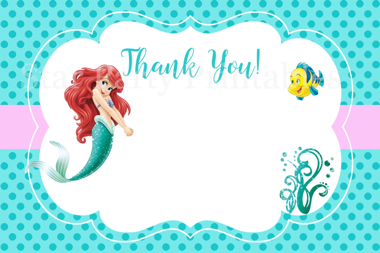 instant-download-the-little-mermaid-thank-you-card-ariel