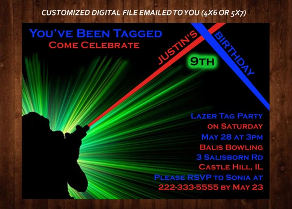 Laser Quest Invitations 5