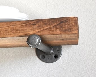 Industrial Floating Shelf Brackets, Industrial pipe brackets, Wall shelf brackets, Pipe Supports, Rustic wood shelves hangers.