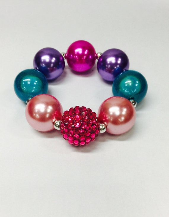 Girls Chunky Bracelet in Colorful Pearl Girls Bubblegum