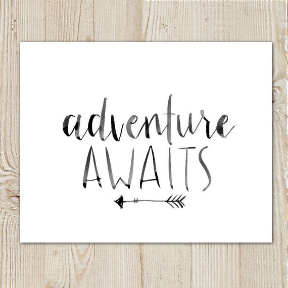 Adventure Awaits Arrow Watercolour Instant Download Printable