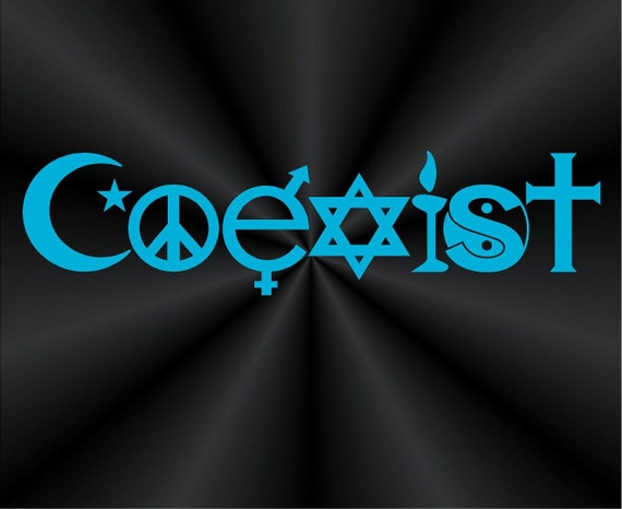 Coexist Decals Peace Religious Car Window Vinyl by TruLineDecals