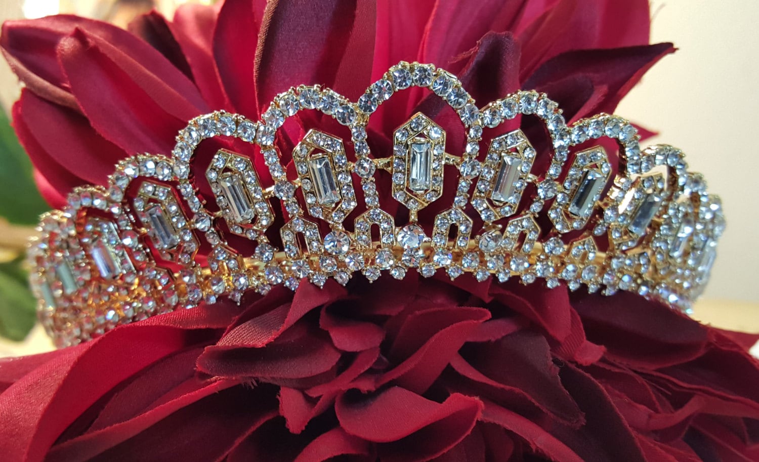 Bridal Gold Tiara / Sweet 16 Tiara / Wedding by vintage4everbeauty