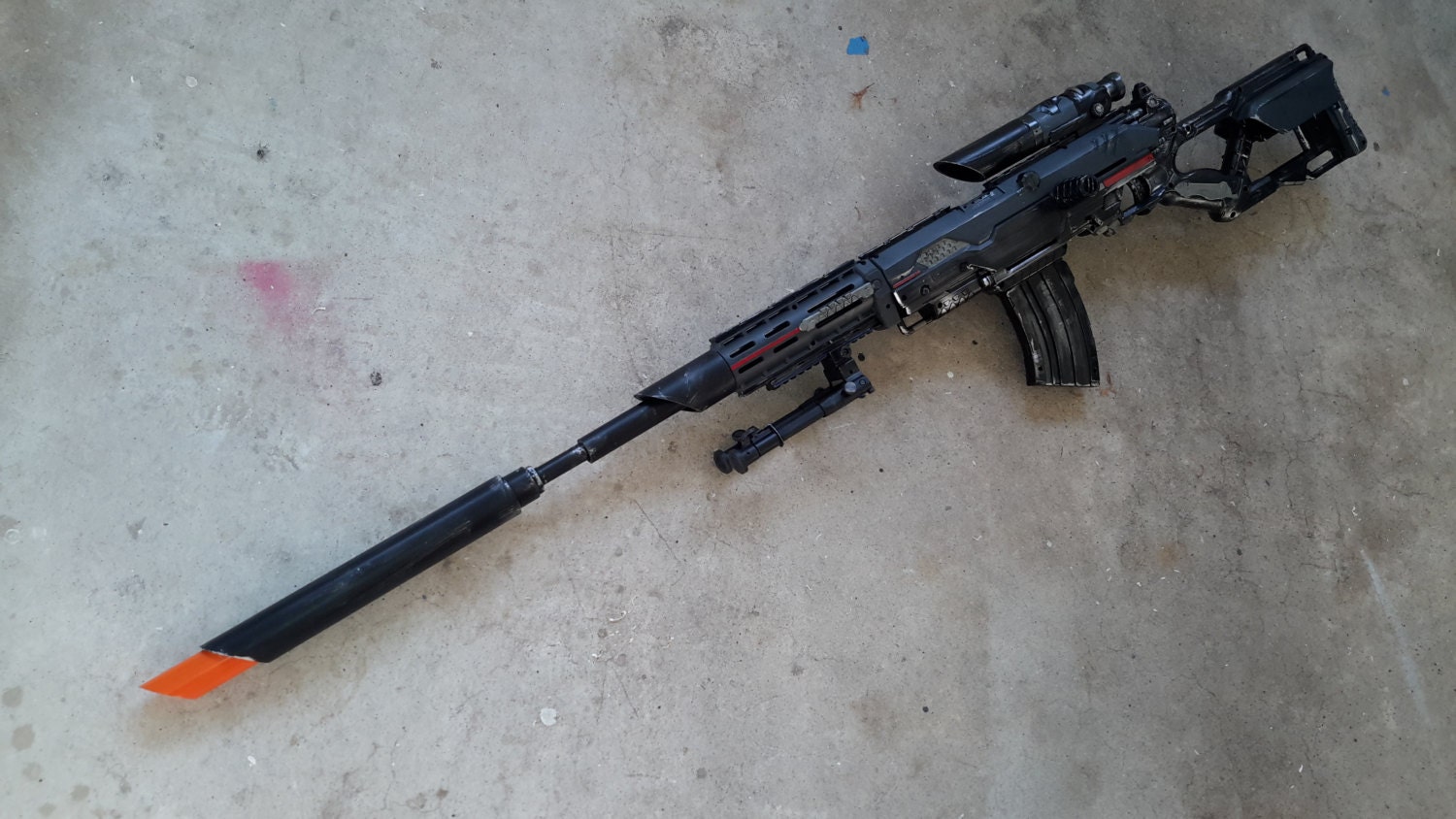 Nerf longstrike done in a gray theme with spring by AlTheGeek