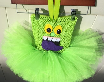 Ghostbusters costume, Slimer Costume, Slimer Tutu, Monster Tutu Dress, First Birthday Tutu, Halloween Tutu Dress