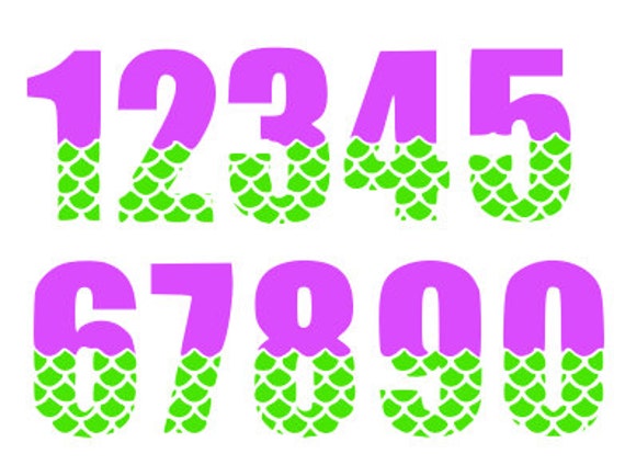 Mermaid Numbers Only Personal and Commercial Use Digital File