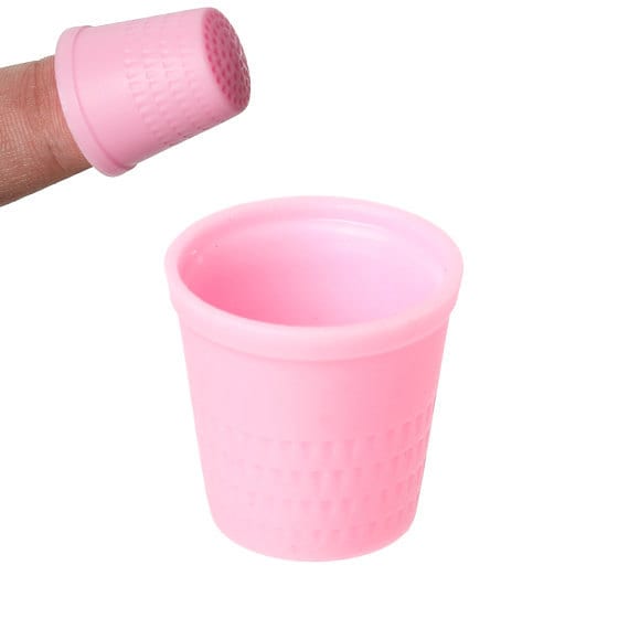 PINK THIMBLE Package of 5 Plastic Thimbles for Hand Sewing