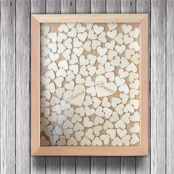 drop box guest book custom wooden heart guest by MyfavorfabricArt