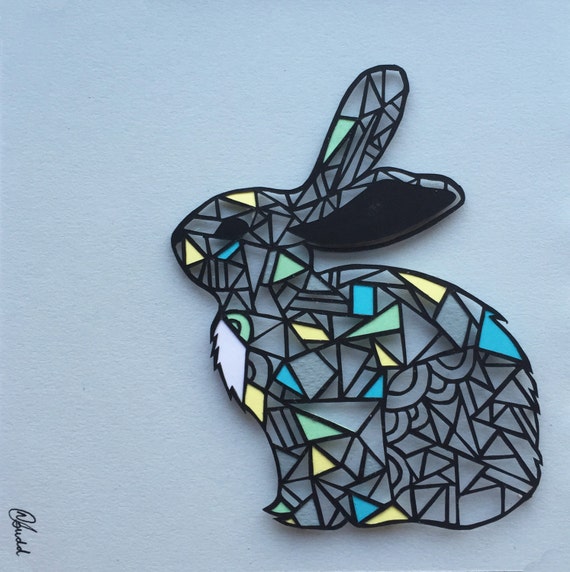 geometric rabbit drawing