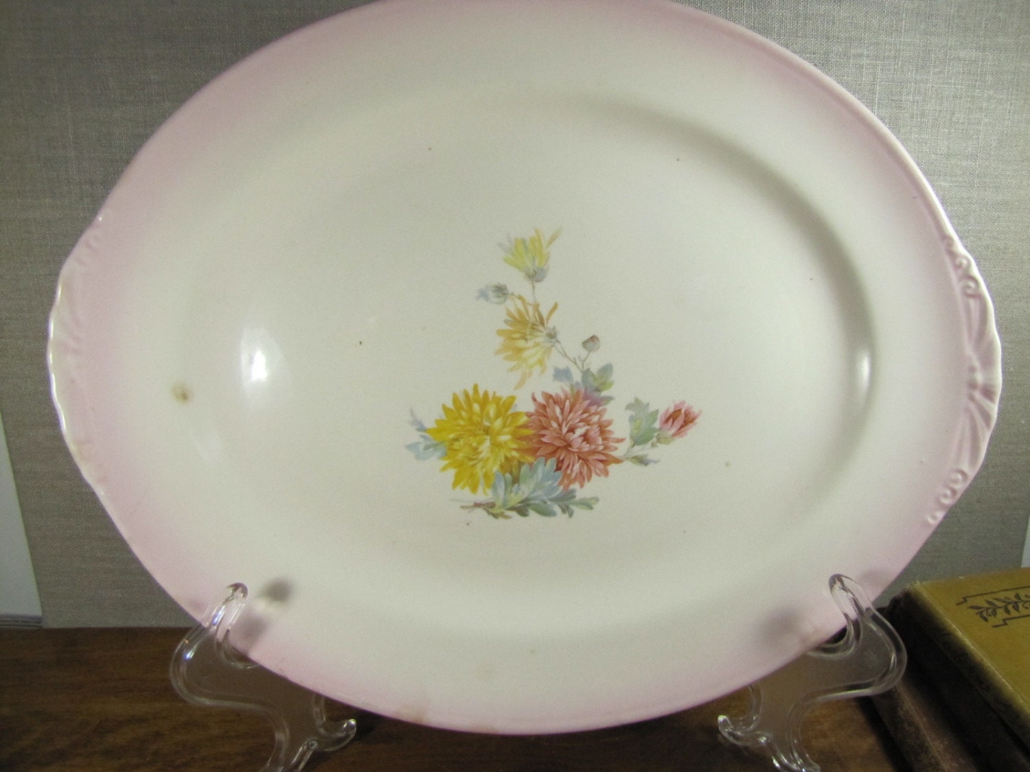 Vintage Homer Laughlin Eggshell Nautilus Serving Plate Pink Rim And   Il Fullxfull.862032767 Nmay 