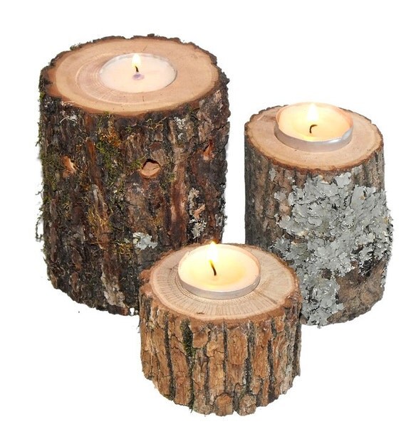 Wood Candle holders Tree Branch Candle Holders by OzarkCraftWood