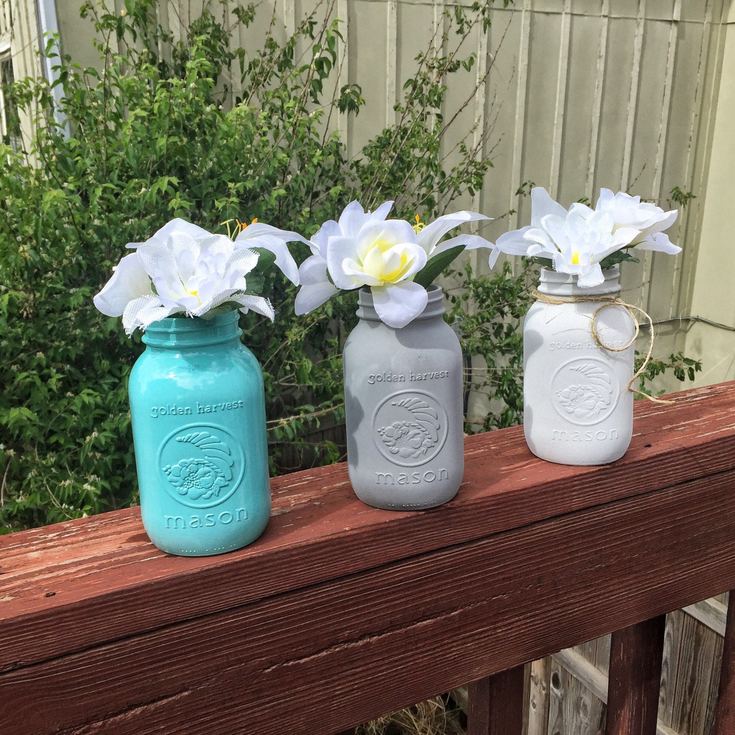 ON SALE Wedding mason jars Mason Jar Vases Floral