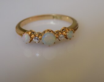 Opal diamond ring | Etsy