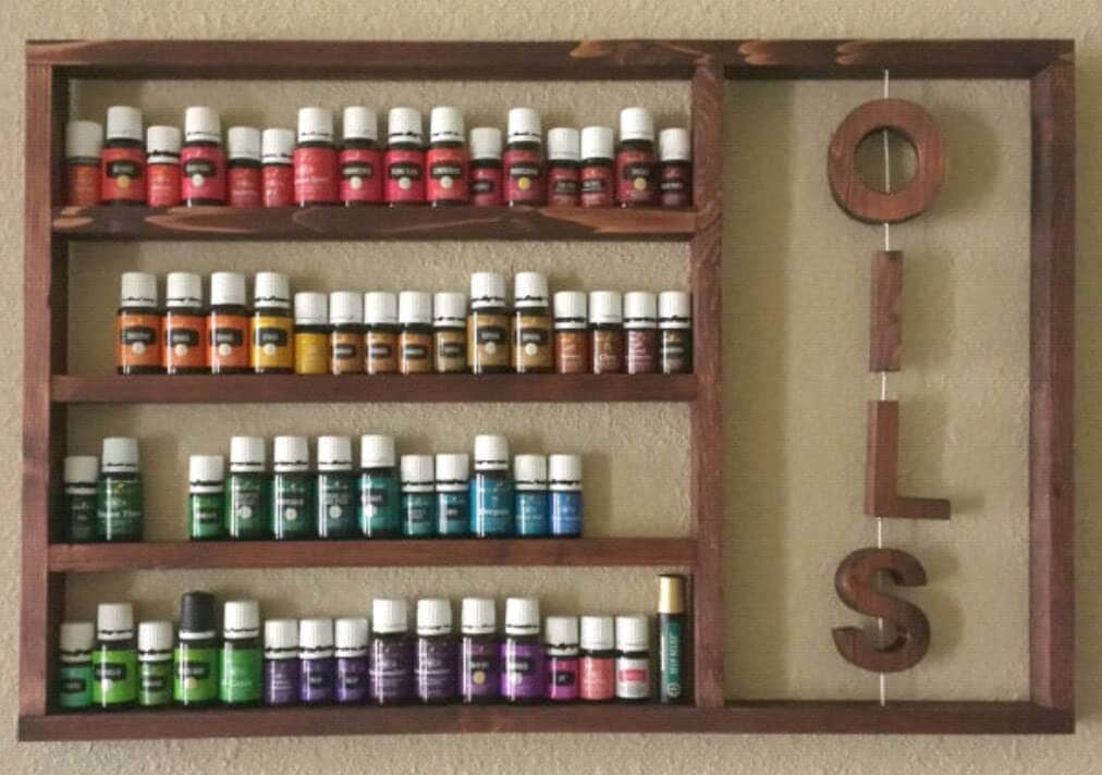 Wood Essential Oils Shelf essential oil rack by HisHersWoodworking