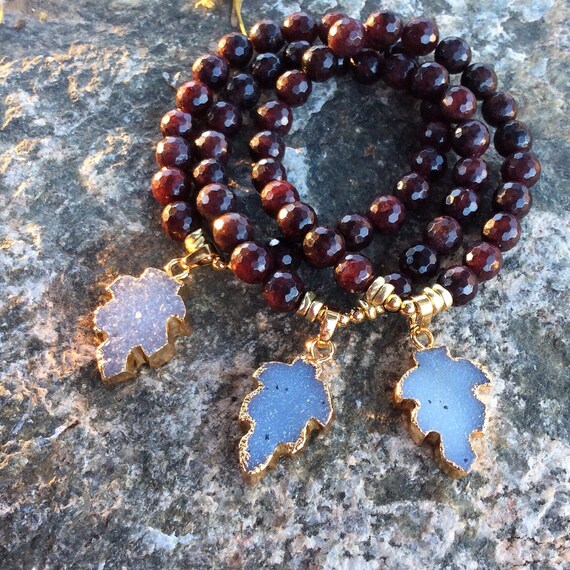 Beaded gemstone bracelet beaded bracelet by Notsoclassydesigns