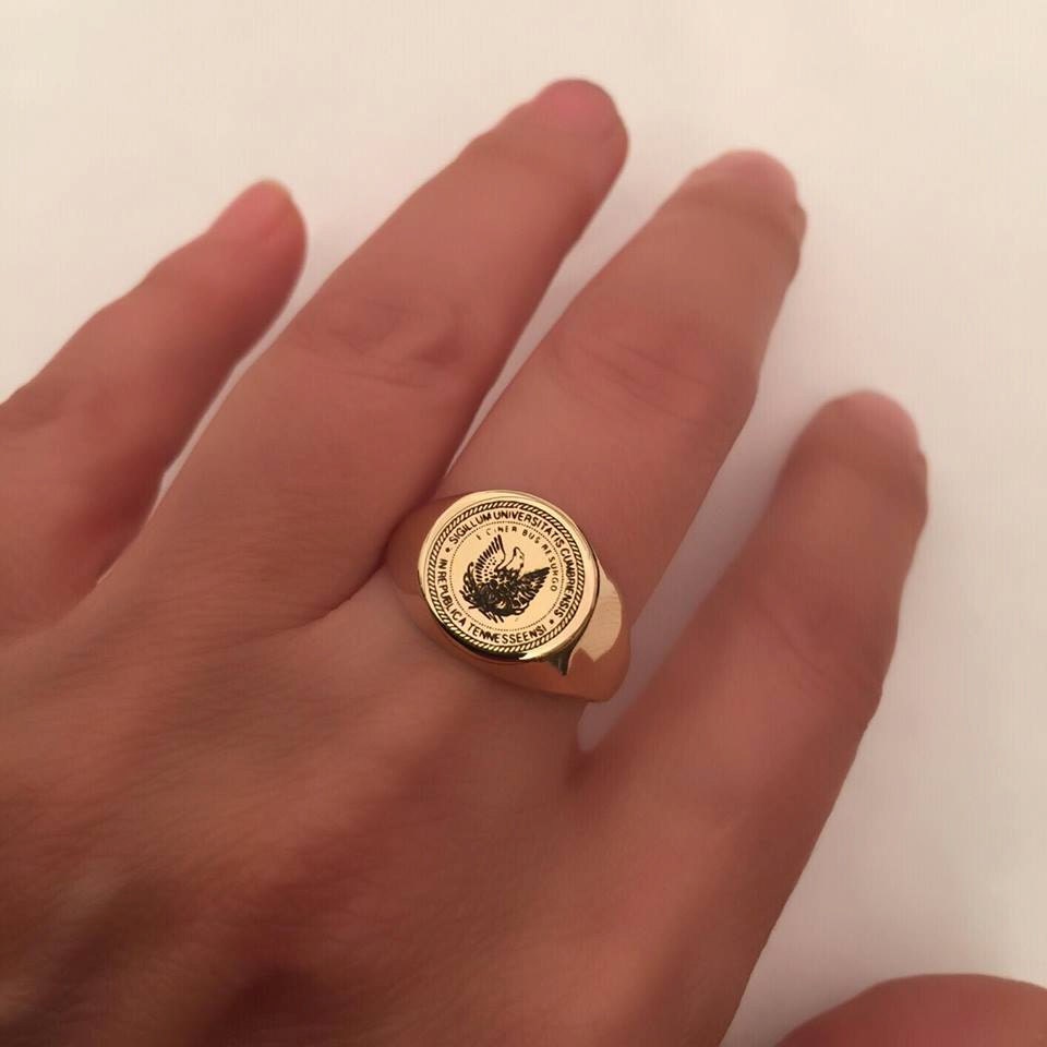 College Ring Engraved ring Personalized Ring College crest