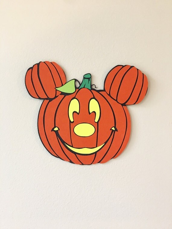 15 in. Wide Halloween Mickey Pumpkin Head Decoration