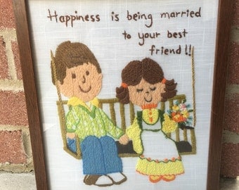 Framed Needle Point - Married Couple