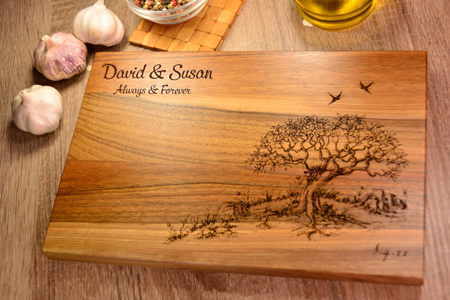 Personalized Cutting Board tree cutting board anniversary