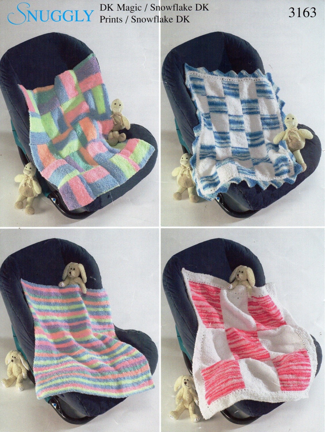 Baby Blankets Knitting Pattern PDF Patchwork Squares Cot Cover