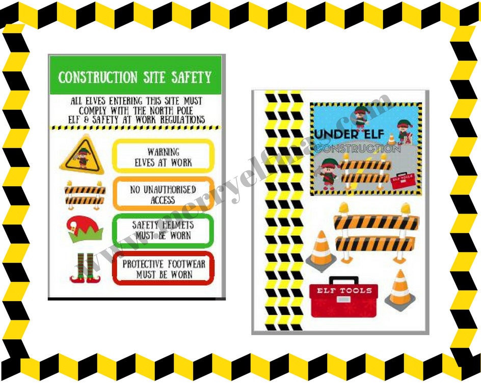 Elf Door Construction Printable Elf & Safety Printable