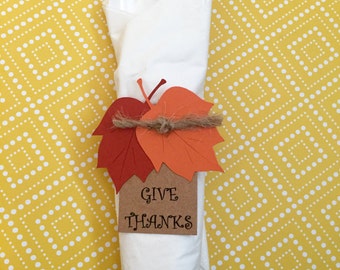Thanksgiving Napkin Rings, set of 20 - Fall Decor - Napkin Ring - Thanksgiving Decor - Autumn Decor - Fall Napkin Rings - Table Setting
