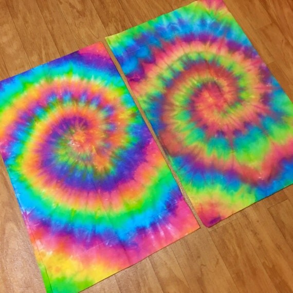 Tie Dye Pillowcase Set of 2 Custom Made Tie by DetroitTieDyeCo