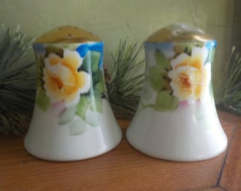 Vintage Yellow Rose Morimura,Noritake, Salt And Pepper Shakers, Made In Japan