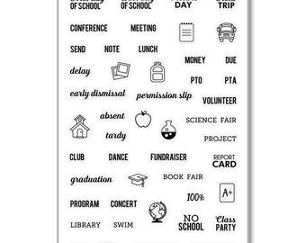 Ms. Kimm Creates Plan SCHOOL 4"X6 Photopolymer Clear Stamp Set - Journal, Planner, School, Kids