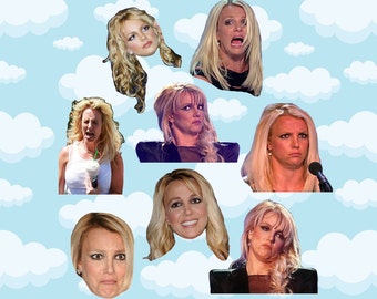 Britney Expressions Sticker Pack 8 ct 2 x 1.5" - Britney Spears - Britney - Britney Stickers - Britney Gift - Notebook Stickers