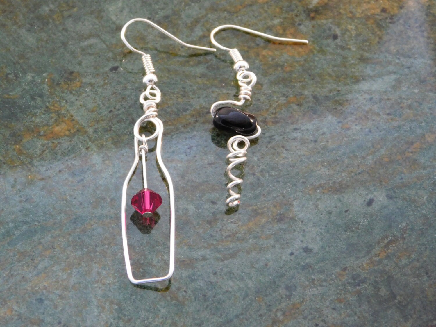 Wine bottle & cork screw earrings wine bottle earrings wine