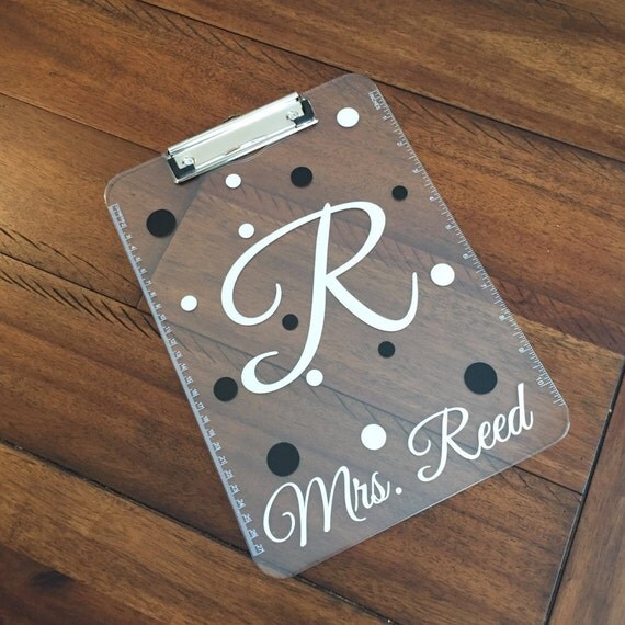 Custom/Personalized Initial/Name Clear Clipboard