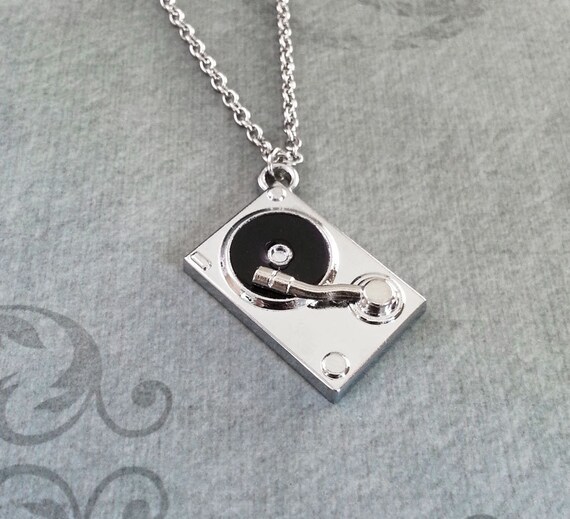 Turntable Necklace Vinyl Record Necklace Music Jewelry DJ