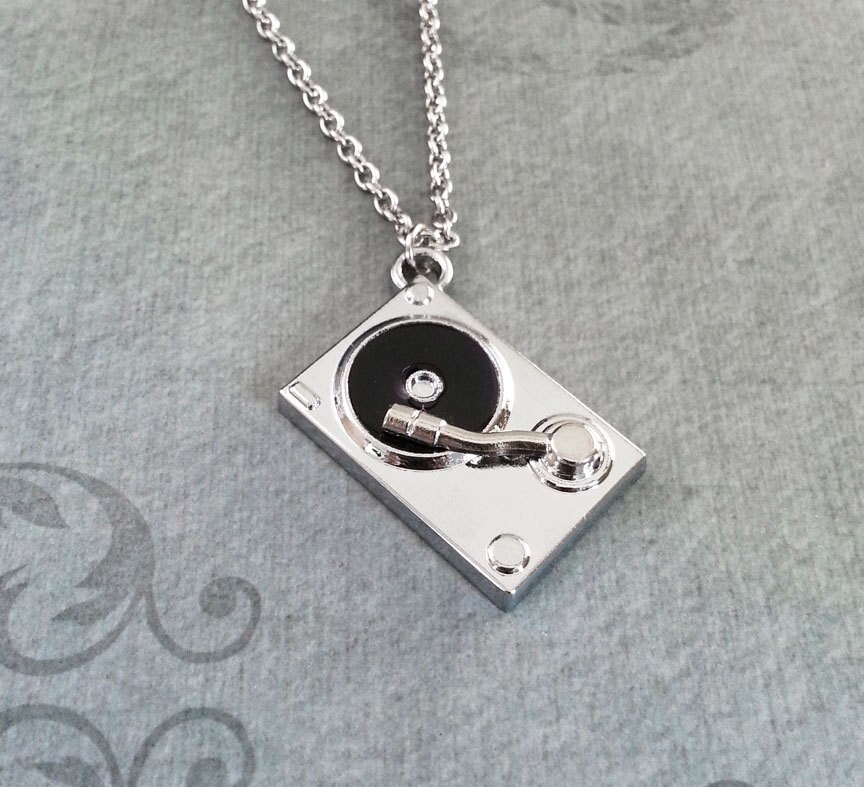 Turntable Necklace Vinyl Record Necklace Music Jewelry DJ