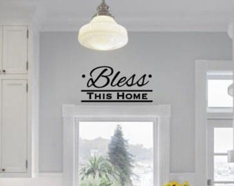 Bless This Home Vinyl Wall Decal - Wall Decor - Kitchen Wall Decal - Inspirational Wall Decal