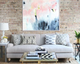 Abstract Art Print , Abstract Giclee Print , Pink And Grey, Modern Art Abstract , Minimalist Painting , Abstract Expressionist Art
